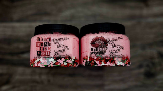 Chocolate Strawberry Valentine Bubbling Butter Scrub ❦