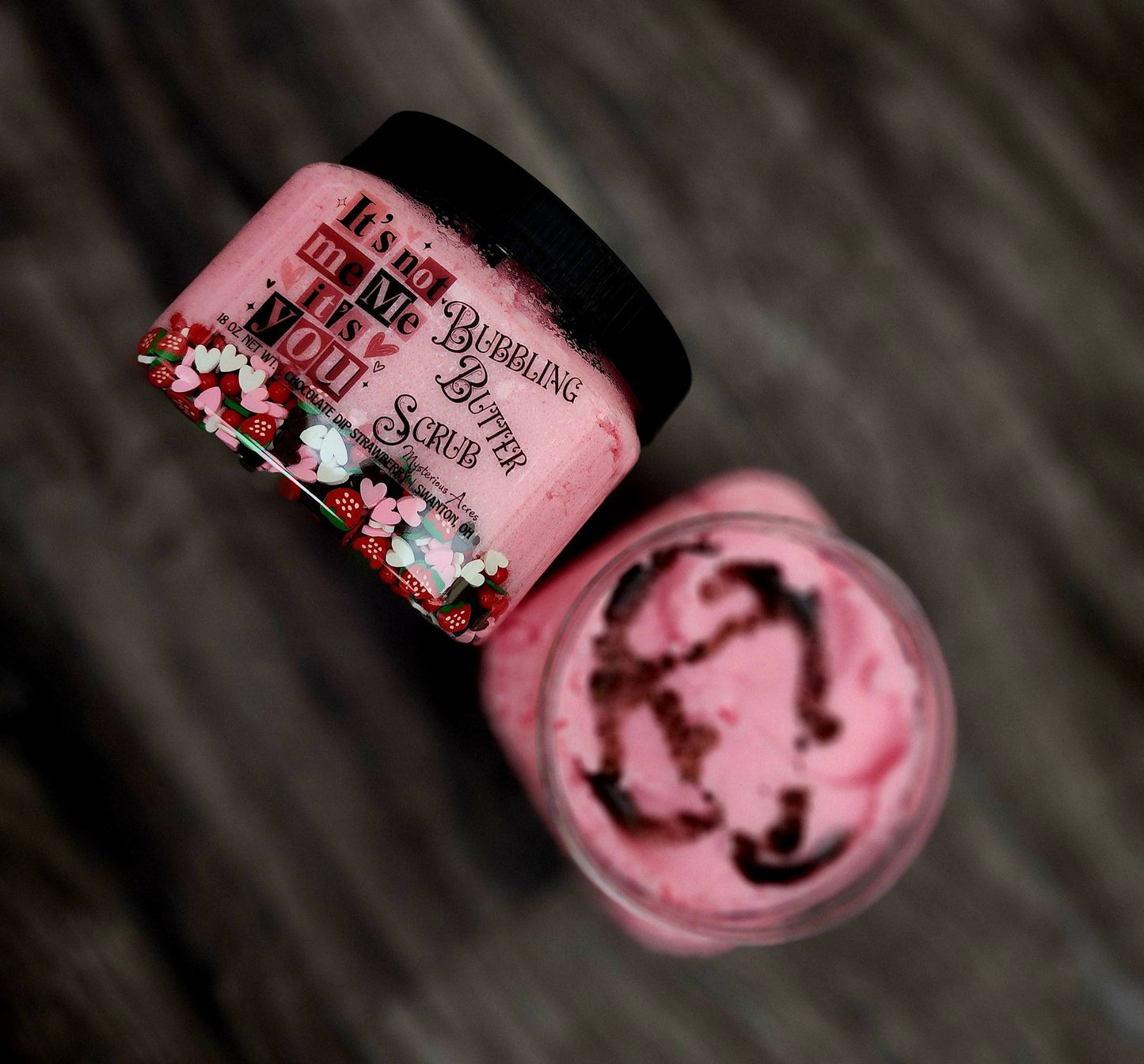 Chocolate Strawberry Valentine Bubbling Butter Scrub ❦